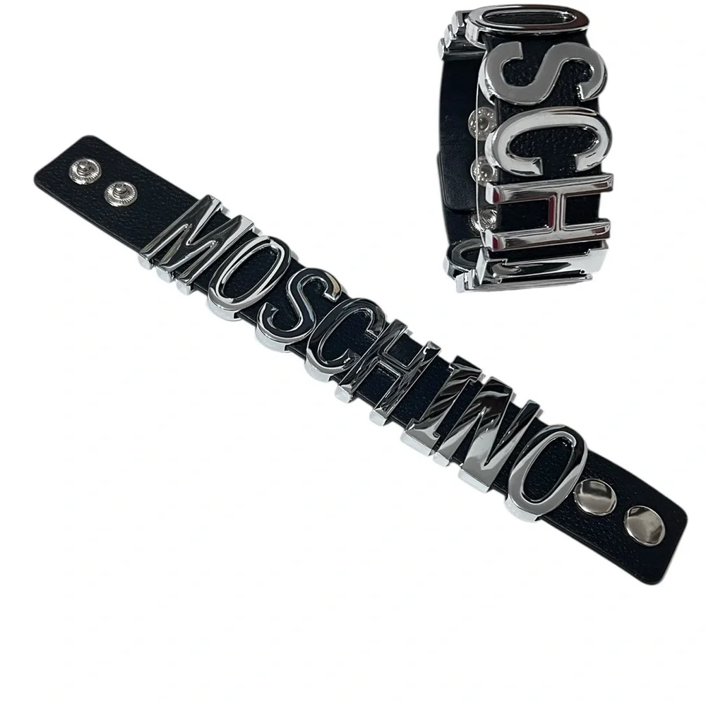 Luxury  Black and Silver Logo Bracelet Duo☑️
